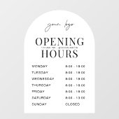 Autocollant Pour Fenêtre Heures d'ouverture de Logo d'entreprise d'arch bla (Feuille)