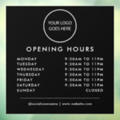 Autocollant Pour Fenêtre Heures d'ouverture de logo d'entreprise minimalist (Feuille 3)