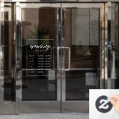 Autocollant Pour Fenêtre Heures d'ouverture de magasin modernes (Porte de bureau)