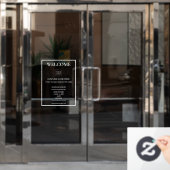 Autocollant Pour Fenêtre Heures d'ouverture de magasin professionnel formel (Porte de bureau)