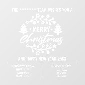 Autocollant Pour Fenêtre Heures d'ouverture de Noël pour les entreprises (Feuille)