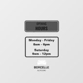 Autocollant Pour Fenêtre Heures d'ouverture de salle d'exposition automobil (Feuille)