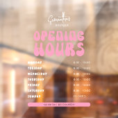 Autocollant Pour Fenêtre Heures d'ouverture de salon de beauté tendance ros (Feuille 2)