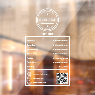 Autocollant Pour Fenêtre Heures d'ouverture Décale Heures de bureau