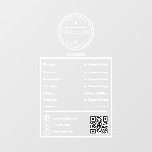 Autocollant Pour Fenêtre Heures d'ouverture Décale Heures de bureau (Feuille)