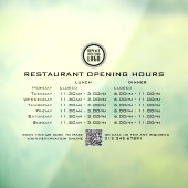 Autocollant Pour Fenêtre Heures d'ouverture déjeuner dîner personnalisées p (Feuille 3)