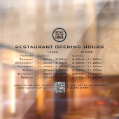 Autocollant Pour Fenêtre Heures d'ouverture déjeuner dîner personnalisées p (Feuille 2)