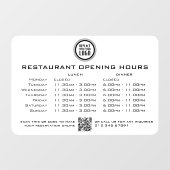 Autocollant Pour Fenêtre Heures d'ouverture déjeuner dîner personnalisées p (Feuille)