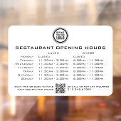 Autocollant Pour Fenêtre Heures d'ouverture déjeuner dîner personnalisées p (Feuille 2)
