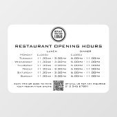 Autocollant Pour Fenêtre Heures d'ouverture déjeuner dîner restaurant perso (Feuille)