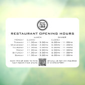 Autocollant Pour Fenêtre Heures d'ouverture déjeuner dîner restaurant perso (Feuille 3)