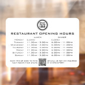 Autocollant Pour Fenêtre Heures d'ouverture déjeuner dîner restaurant perso (Feuille 2)