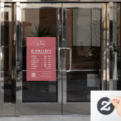 Autocollant Pour Fenêtre Heures d'ouverture d'entreprise avec code QR de lo (Porte de bureau)