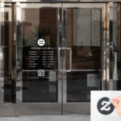 Autocollant Pour Fenêtre Heures d'ouverture d'entreprise blanches Écriture (Porte de bureau)