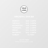 Autocollant Pour Fenêtre Heures d'ouverture d'entreprise blanches Simple sc (Feuille)