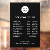 Autocollant Pour Fenêtre Heures d'ouverture d'entreprise blanches Simple sc (Feuille 2)