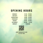 Autocollant Pour Fenêtre Heures d'ouverture d'entreprise de code QR minimal (Feuille 3)