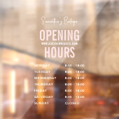 Autocollant Pour Fenêtre Heures d'ouverture d'entreprise modernes blanc et (Feuille 2)