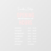 Autocollant Pour Fenêtre Heures d'ouverture d'entreprise modernes blanc et (Feuille)