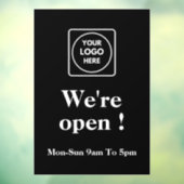 Autocollant Pour Fenêtre Heures d'ouverture d'entreprise noir | Vitrine de  (Feuille 3)