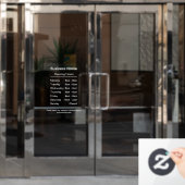Autocollant Pour Fenêtre Heures d'ouverture d'entreprise sur mesure en blan (Porte de bureau)