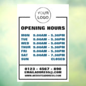 Autocollant Pour Fenêtre Heures d'ouverture des affaires, informations et l (Feuille 3)