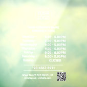 Autocollant Pour Fenêtre Heures d'ouverture des affaires modernes Logo Code (Feuille 3)