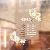 Autocollant Pour Fenêtre Heures d'ouverture des marguerites et des arches e (Feuille 2)