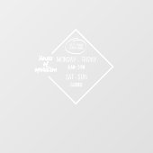 Autocollant Pour Fenêtre Heures d'ouverture du Blanc Logo de l'entreprise B (Feuille)