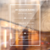 Autocollant Pour Fenêtre Heures d'ouverture du bureau commercial simple bla (Feuille 2)