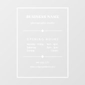 Autocollant Pour Fenêtre Heures d'ouverture du bureau d'affaires simple bla (Feuille)