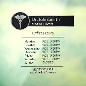 Autocollant Pour Fenêtre Heures d'ouverture du Caducée Médical Professionne (Feuille 3)