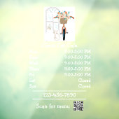 Autocollant Pour Fenêtre Heures d'ouverture du café félin (Feuille 3)