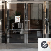 Autocollant Pour Fenêtre Heures d'ouverture du café félin (Porte de bureau)