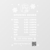 Autocollant Pour Fenêtre Heures d'ouverture du logo de code qr en hiver bla (Feuille)