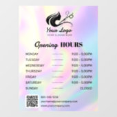 Autocollant Pour Fenêtre Heures d'ouverture du logo de salon de coiffure ho (Feuille)