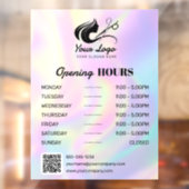 Autocollant Pour Fenêtre Heures d'ouverture du logo de salon de coiffure ho (Feuille 2)