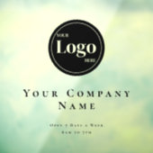 Autocollant Pour Fenêtre Heures d'ouverture du logo d'entreprise noir simpl (Feuille 3)