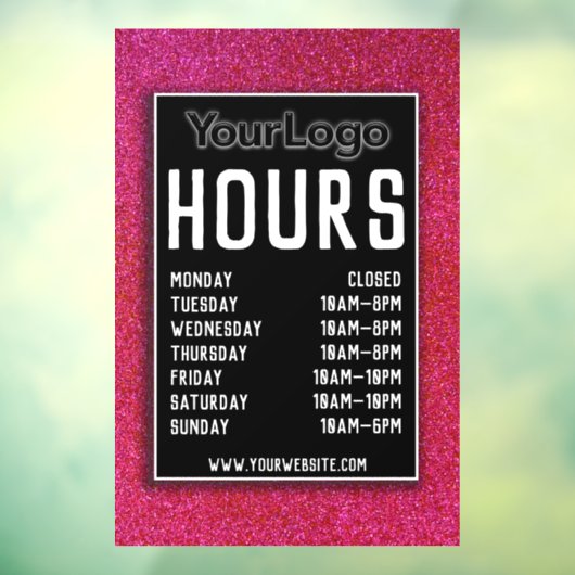 Autocollant Pour Fenêtre Heures d'ouverture du magasin de décoration scinti (Feuille 3)