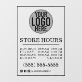 Autocollant Pour Fenêtre Heures d'ouverture du magasin de logos d'entrepris (Feuille)