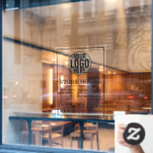 Autocollant Pour Fenêtre Heures d'ouverture du magasin de logos d'entrepris (Fenêtre de café)