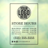 Autocollant Pour Fenêtre Heures d'ouverture du magasin de logos d'entrepris (Feuille 3)