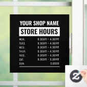 Autocollant Pour Fenêtre Heures d'ouverture du magasin de nom commercial (Maison)