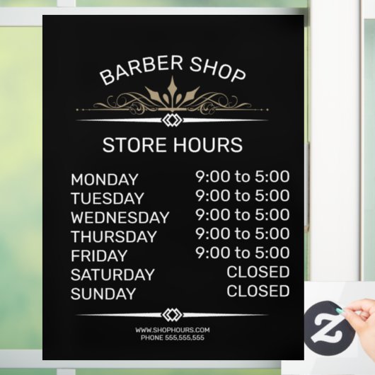 Autocollant Pour Fenêtre Heures d'ouverture du magasin de vente (Maison)
