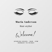 Autocollant Pour Fenêtre Heures d'ouverture du maquillage (Feuille)