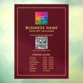 Autocollant Pour Fenêtre Heures d'ouverture du modèle de code QR de votre l (Feuille 3)