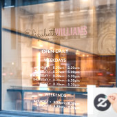 Autocollant Pour Fenêtre Heures d'ouverture du salon de beauté  (Fenêtre de café)