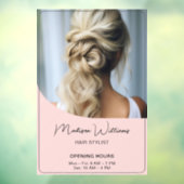 Autocollant Pour Fenêtre Heures d'ouverture du salon de coiffure (Feuille 3)