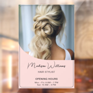 Autocollant Pour Fenêtre Heures d'ouverture du salon de coiffure