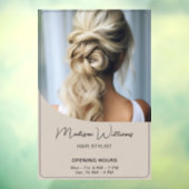 Autocollant Pour Fenêtre Heures d'ouverture du salon de coiffure Beige (Feuille 3)